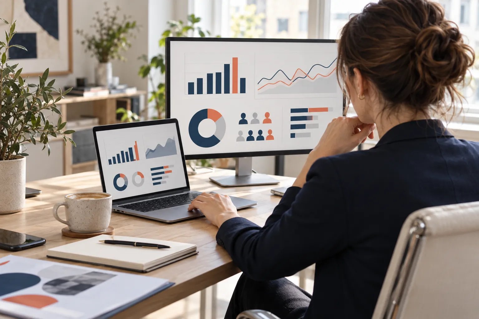 Pregled rezultata digitalne kampanje na prijenosnom računalu i monitoru